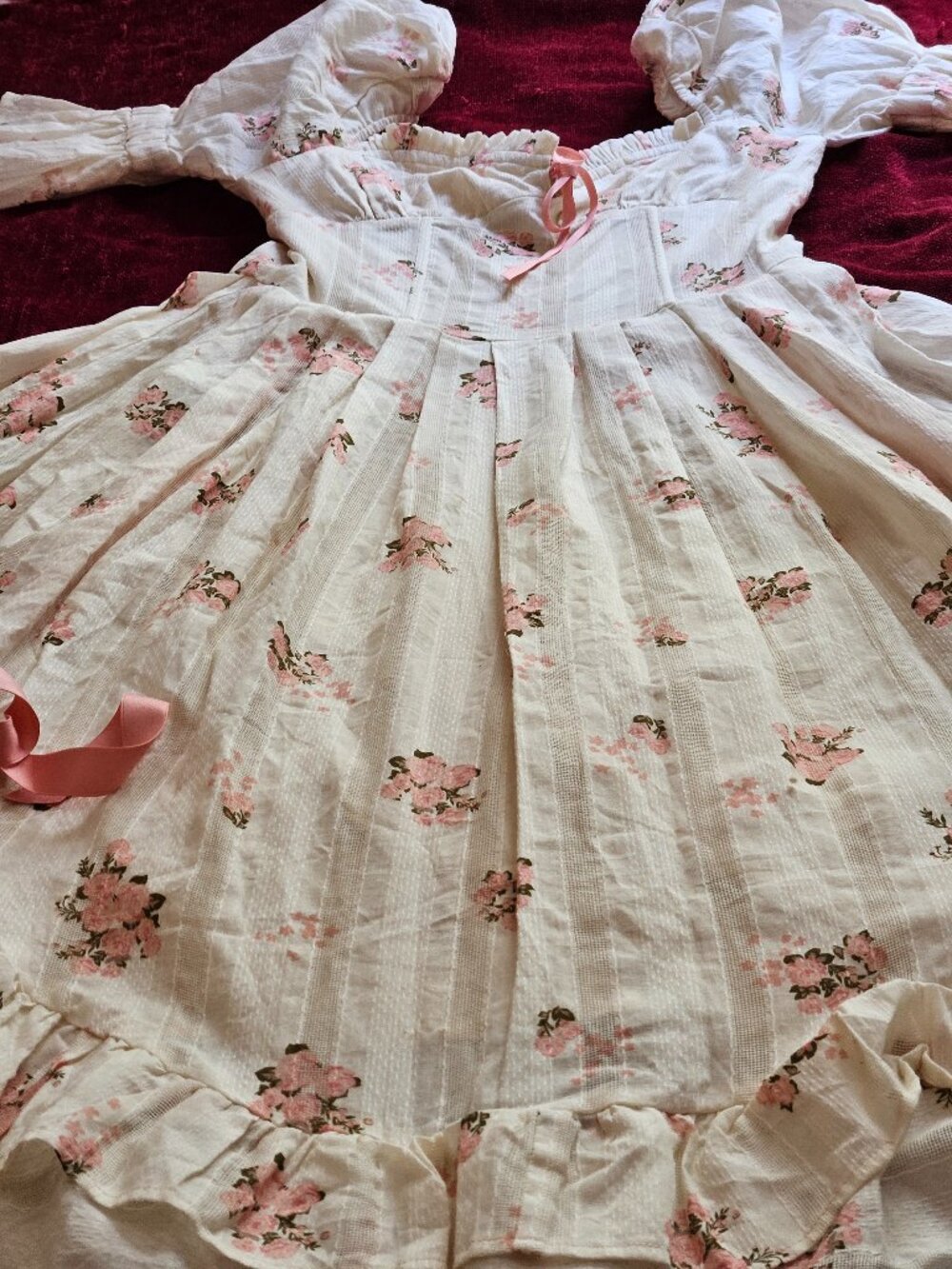 ROSES SMILE VICTORIAN ROSE STYLE CORSET DRESS STRONG BONING STUNNING! SIZE S - Picture 3 of 7